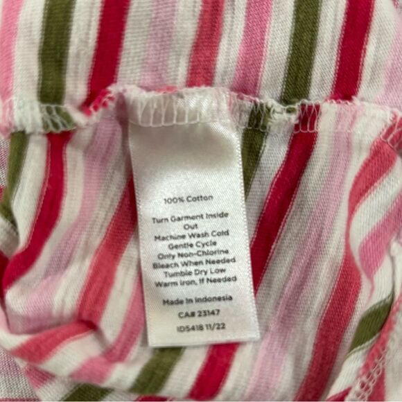 Talbots Pink Red Green Striped Preppy Classic Beachy Vacation Comfy Tshirt S - Picture 9 of 9